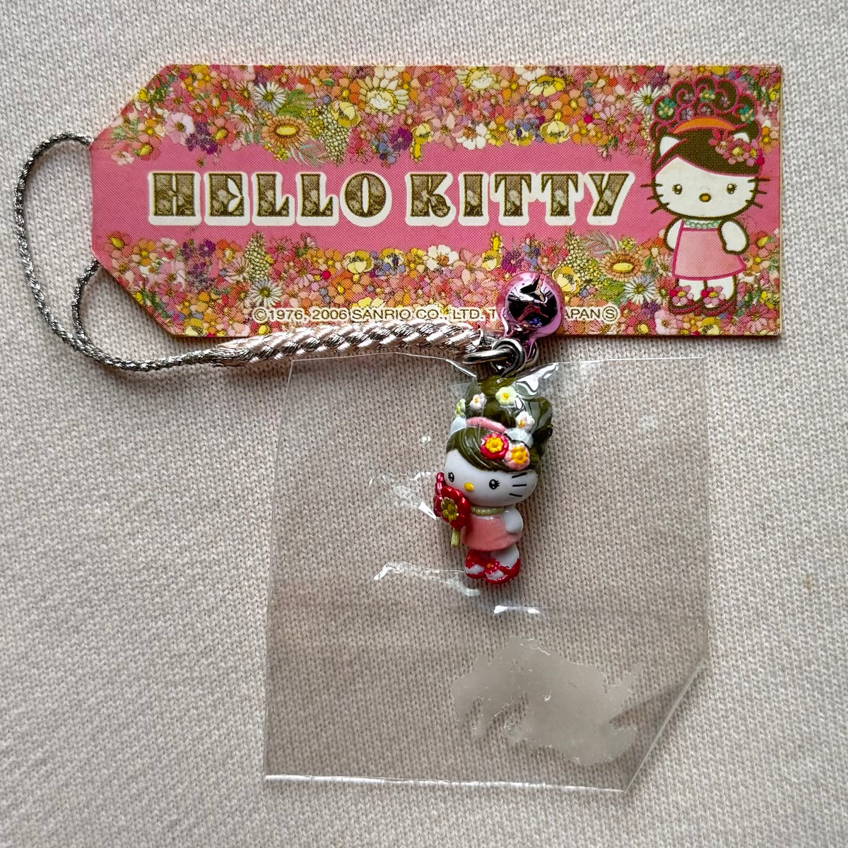 Hello Kitty Flower Lady 2006 Vintage Gotochi Charm Strap